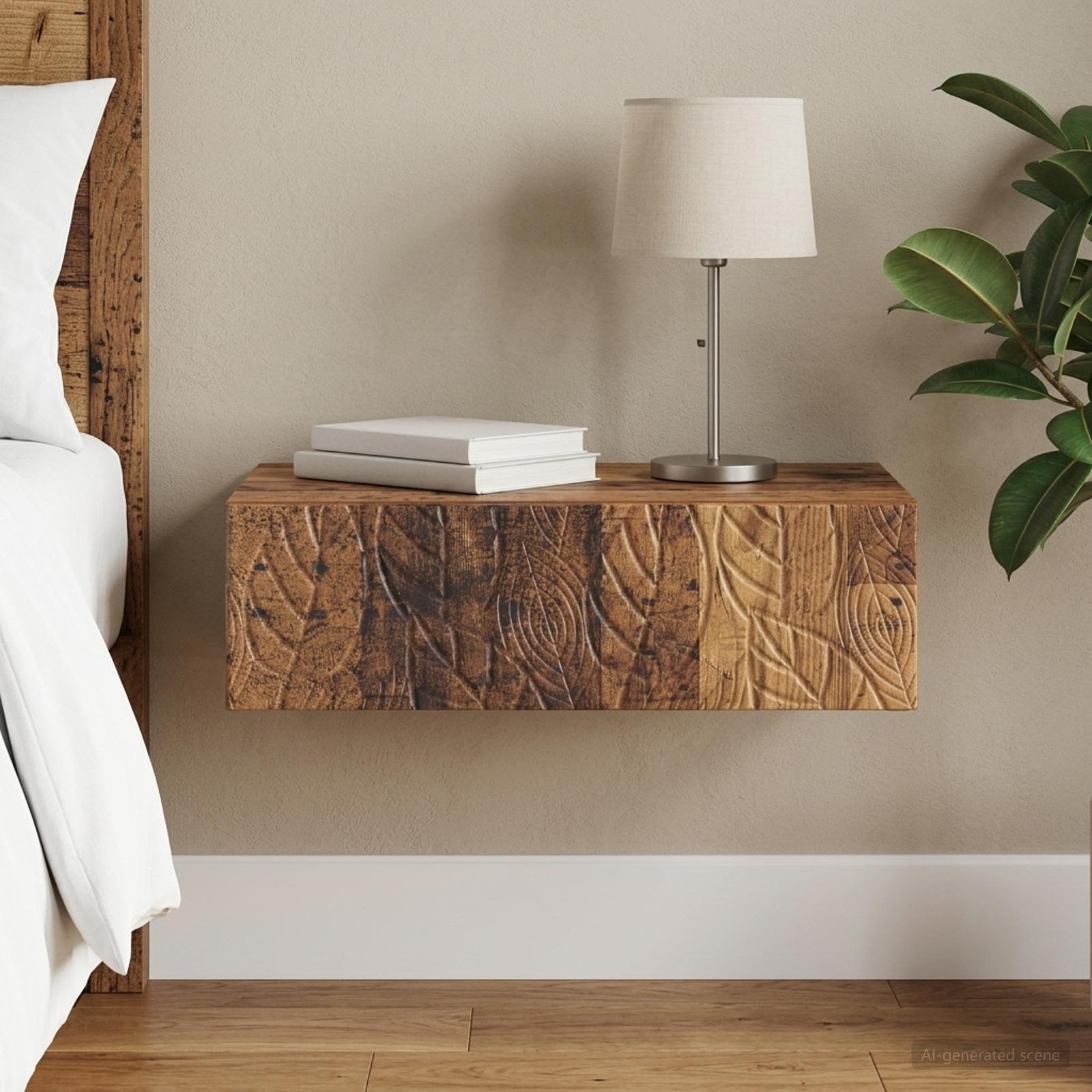 vidaXL Stolik boczny montowany na ścianie 59 x 34,5 x 17 cm