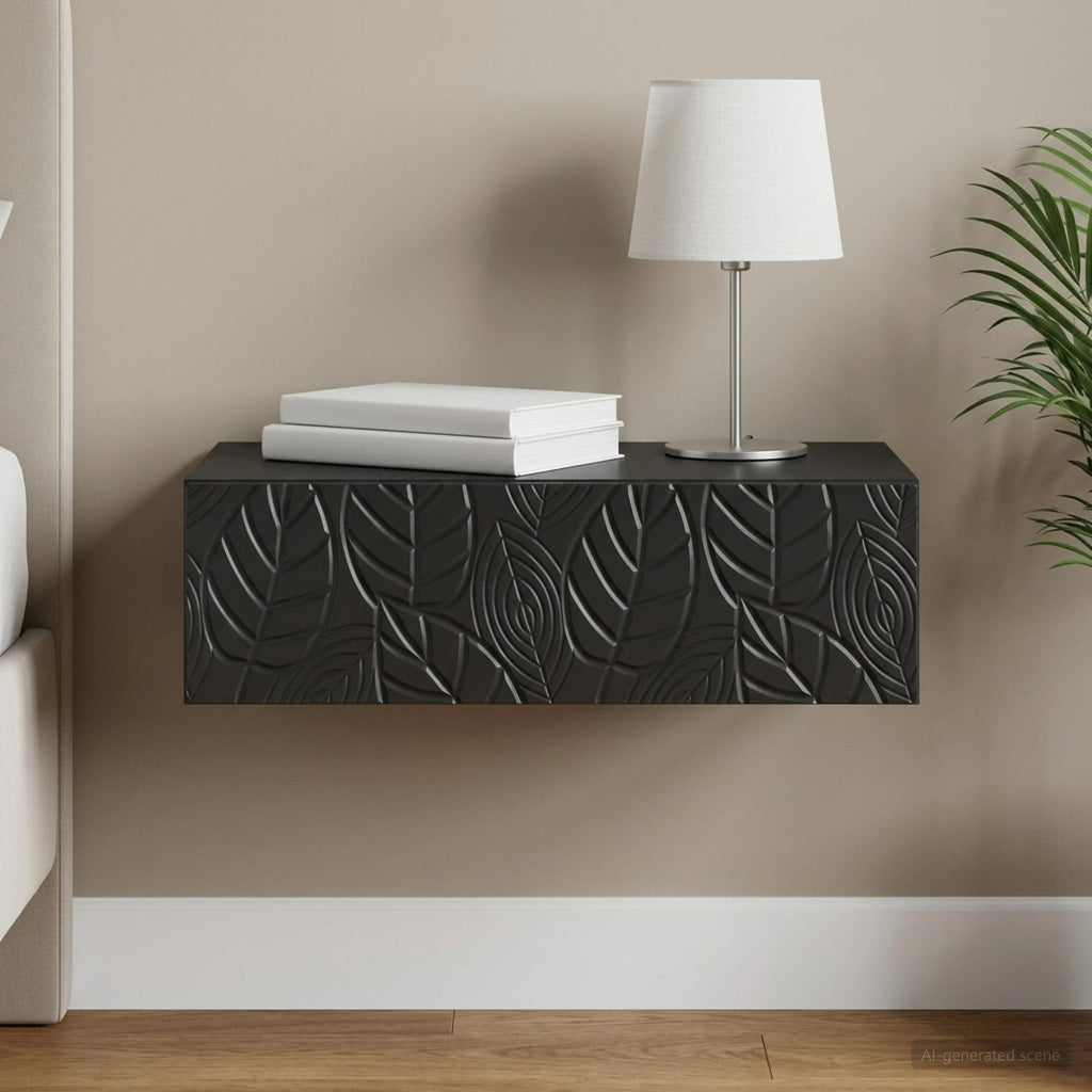 vidaXL Stolik boczny montowany na ścianie 87,5 x 34,5 x 17 cm Czarny