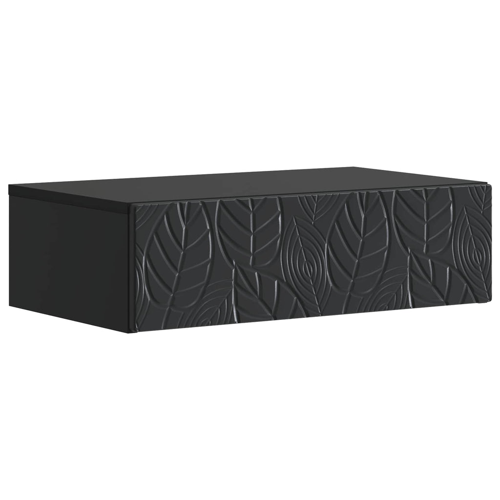 vidaXL Stolik boczny montowany na ścianie Czarny 87,5 x 34,5 x 17 cm