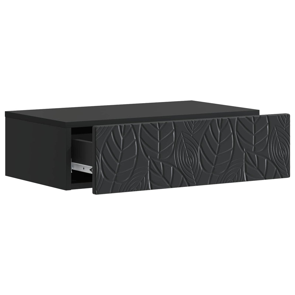 vidaXL Stolik boczny montowany na ścianie Czarny 87,5 x 34,5 x 17 cm