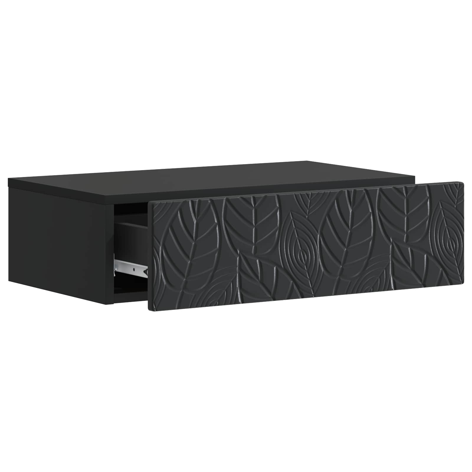 vidaXL Stolik boczny montowany na ścianie Czarny 87,5 x 34,5 x 17 cm