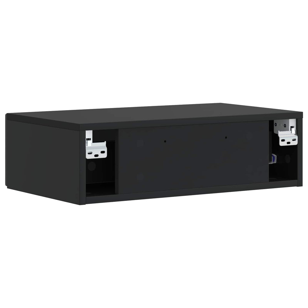 vidaXL Stolik boczny montowany na ścianie Czarny 87,5 x 34,5 x 17 cm
