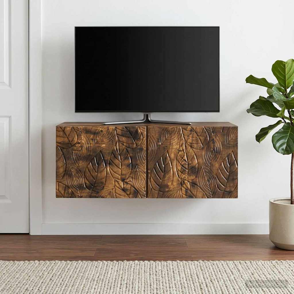 vidaXL Szafka RTV montowana na ścianie 59,5 x 41 x 30 cm Dąb wędzony