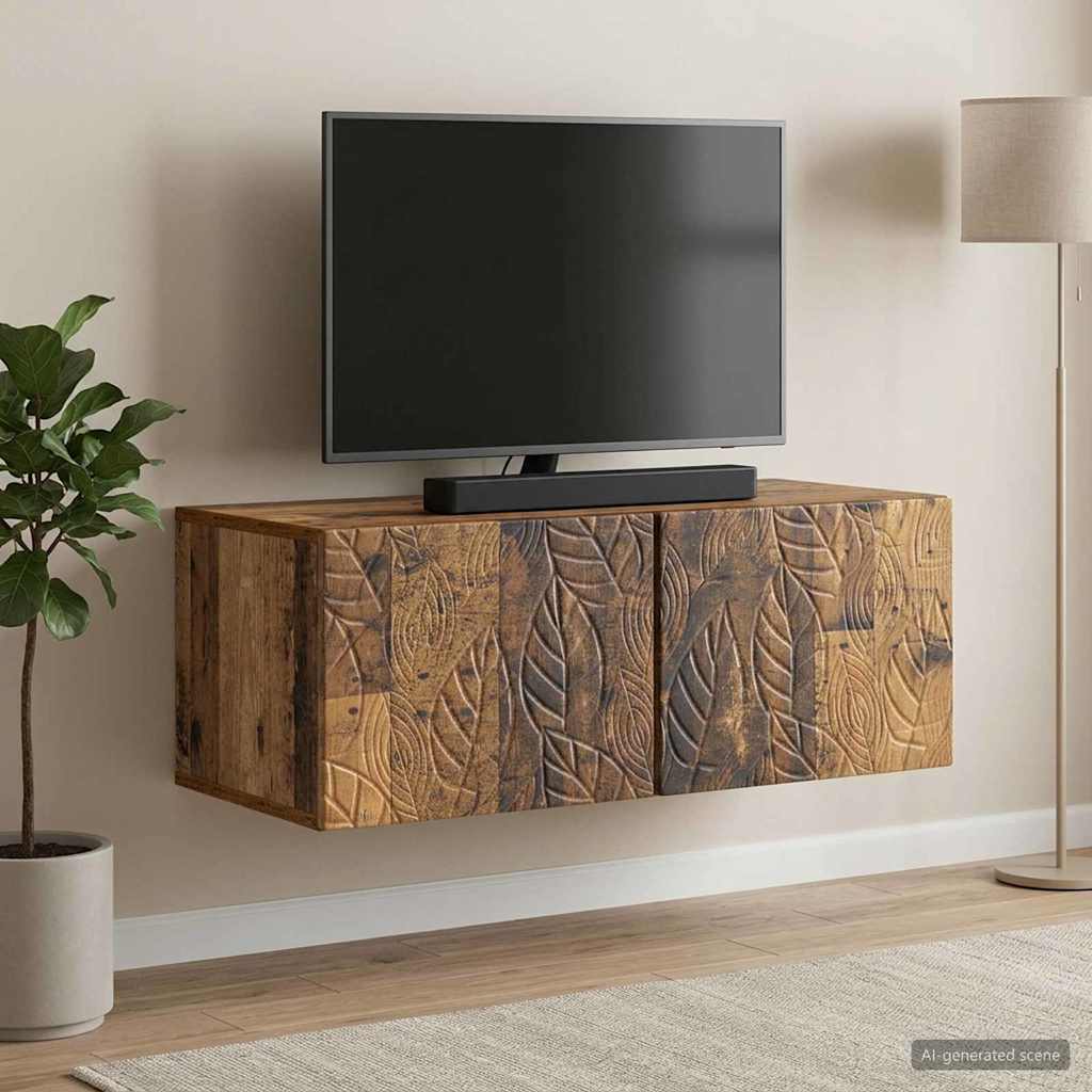 vidaXL Szafka RTV montowana na ścianie 59,5 x 41 x 30 cm Stare drewno