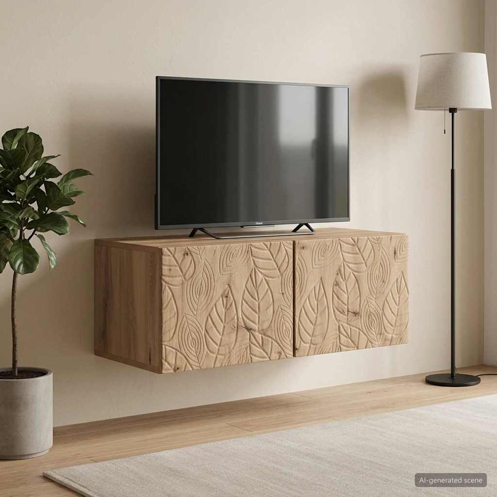 vidaXL Szafka RTV montowana na ścianie 59,5 x 41 x 30 cm Dąb artisan
