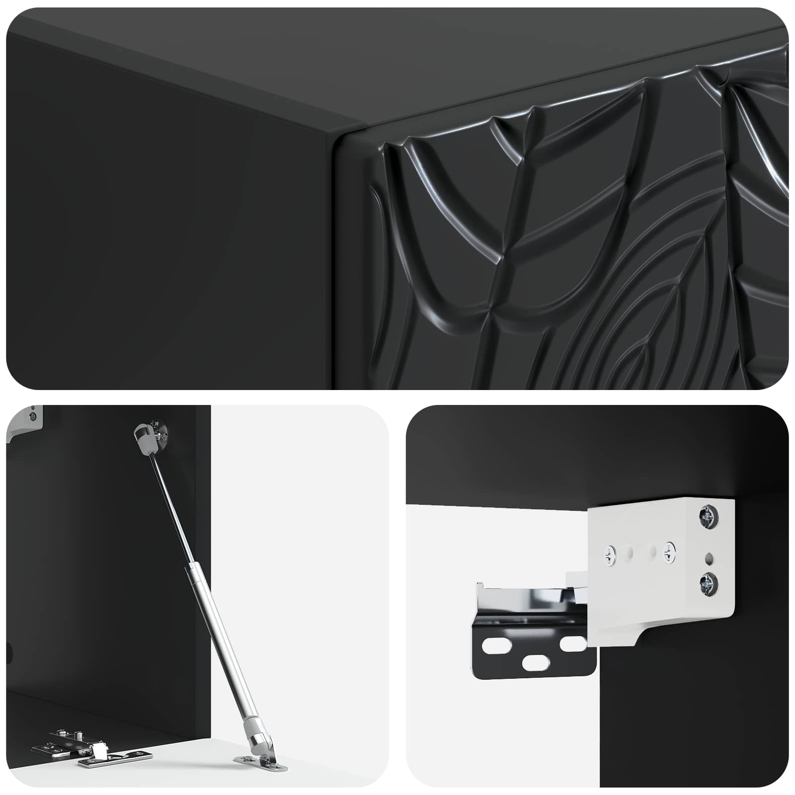 vidaXL Szafka RTV montowana na ścianie 78,5 x 41 x 30 cm Czarny