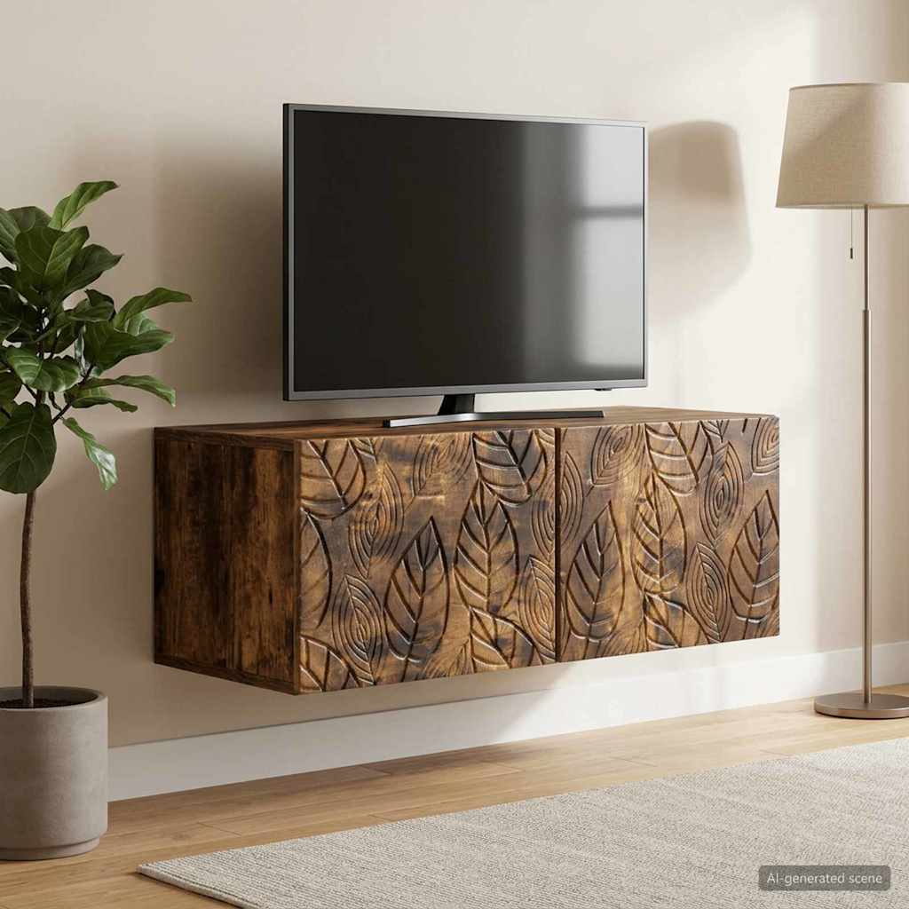 vidaXL Szafka RTV montowana na ścianie 78,5 x 41 x 30 cm Dąb wędzony