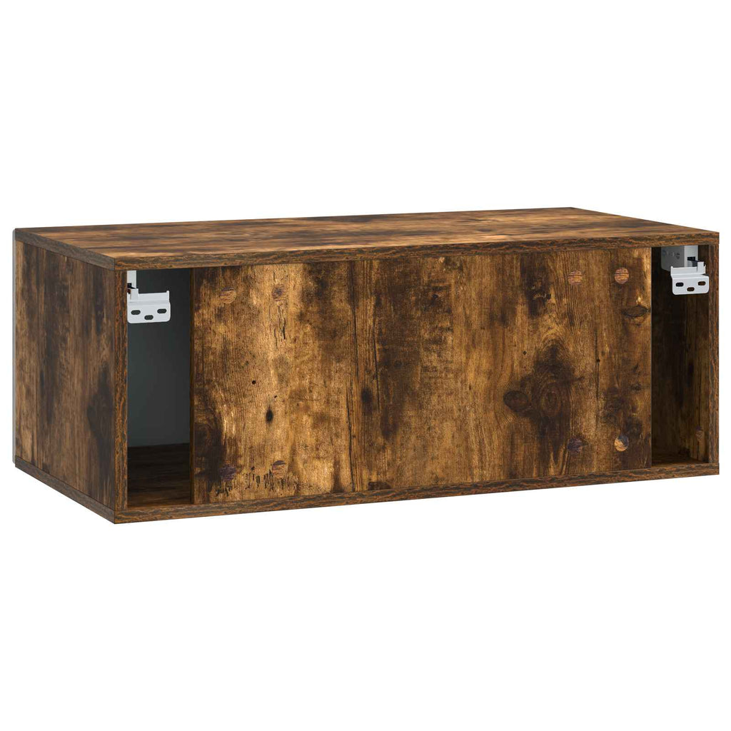 vidaXL Szafka RTV montowana na ścianie 78,5 x 41 x 30 cm Dąb wędzony