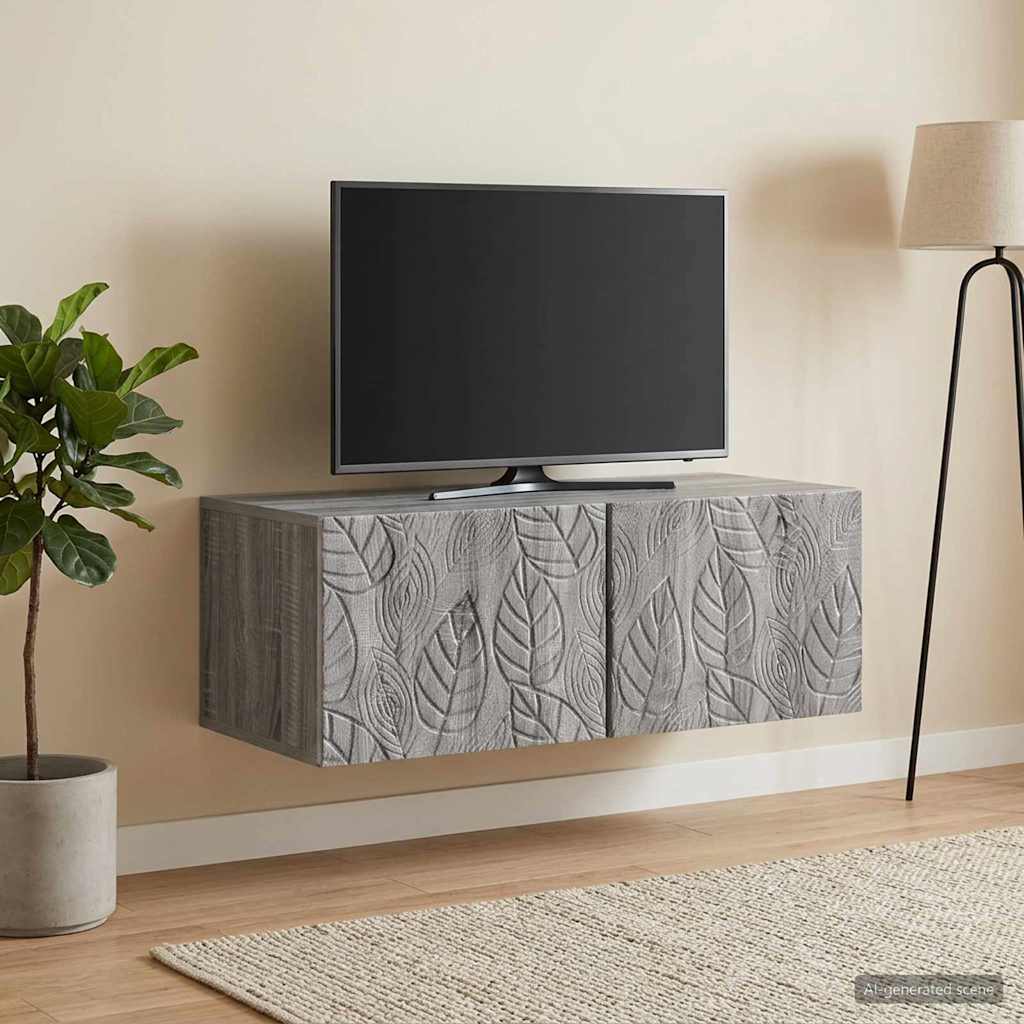 vidaXL Szafka RTV montowana na ścianie 78,5 x 41 x 30 cm Szary Sonoma