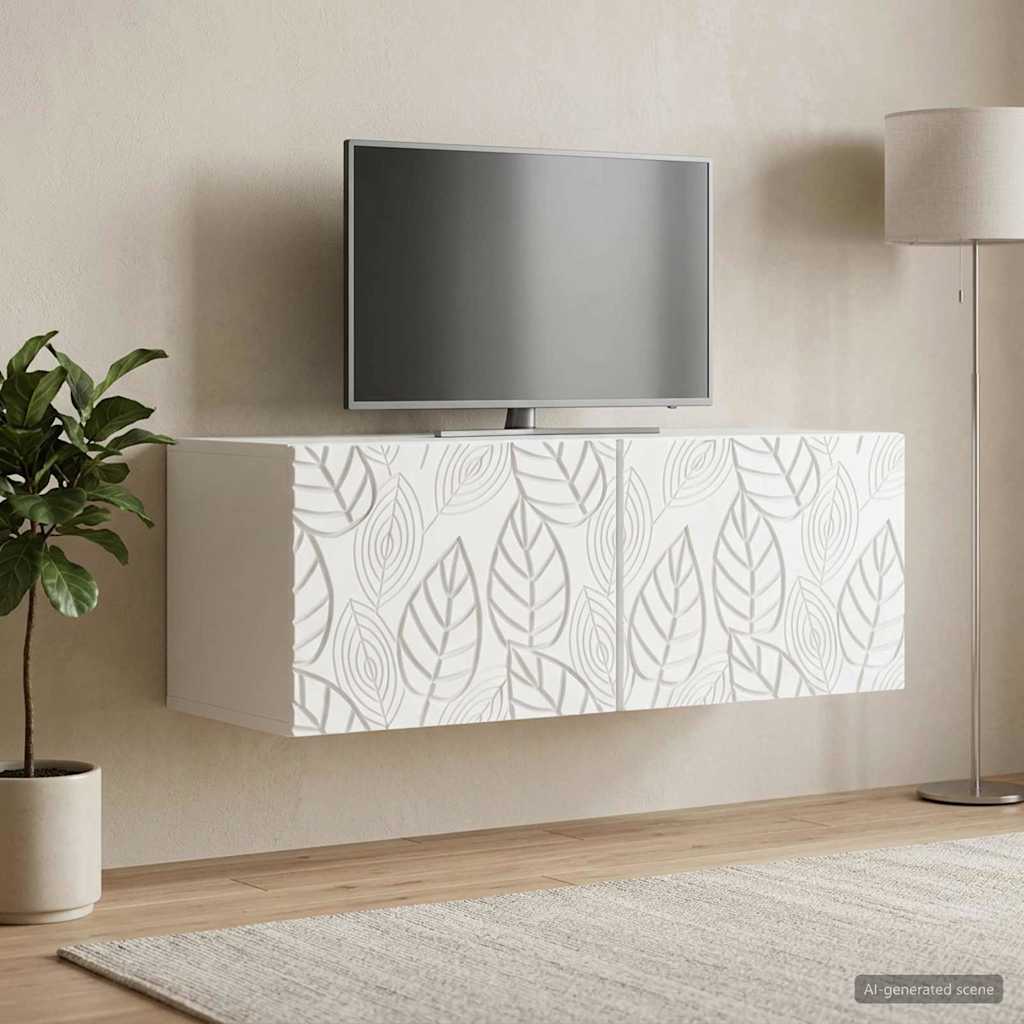 vidaXL Szafka RTV montowana na ścianie 98 x 41 x 30 cm Biały