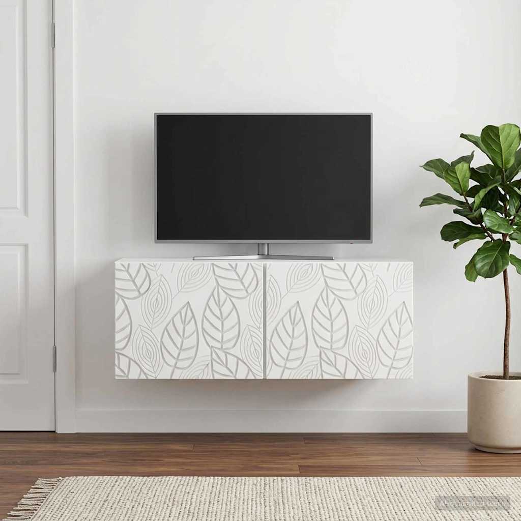 vidaXL Szafka RTV montowana na ścianie 98 x 41 x 30 cm Biały