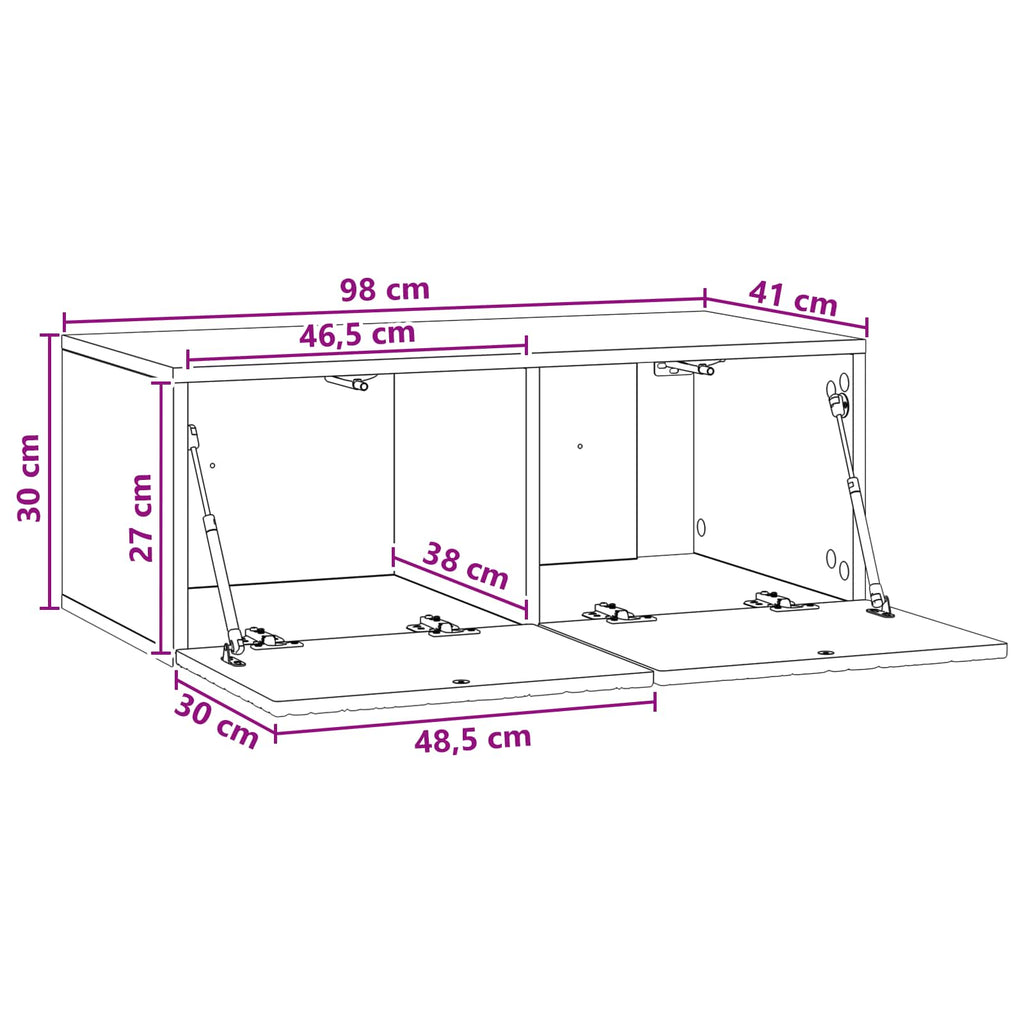 vidaXL Szafka RTV montowana na ścianie 98 x 41 x 30 cm Biały