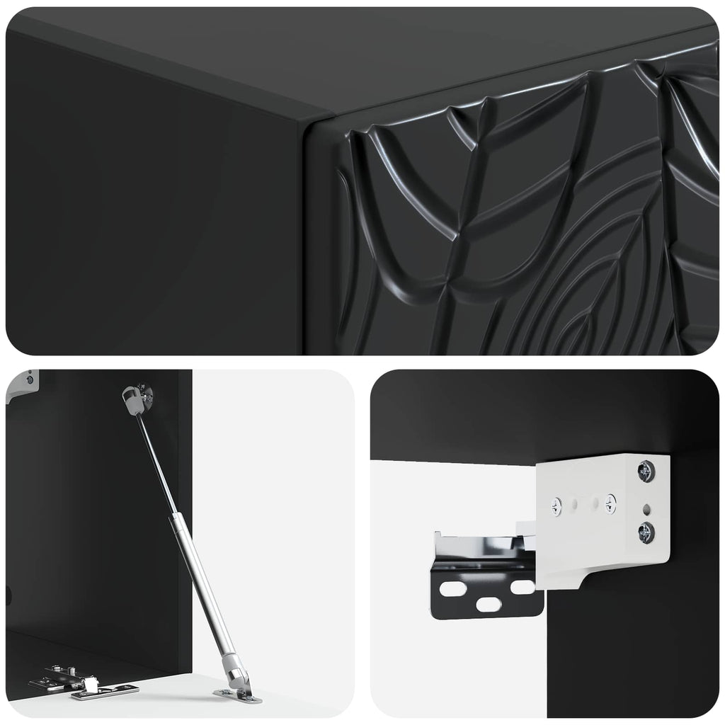 vidaXL Szafka RTV montowana na ścianie 98 x 41 x 30 cm Czarny