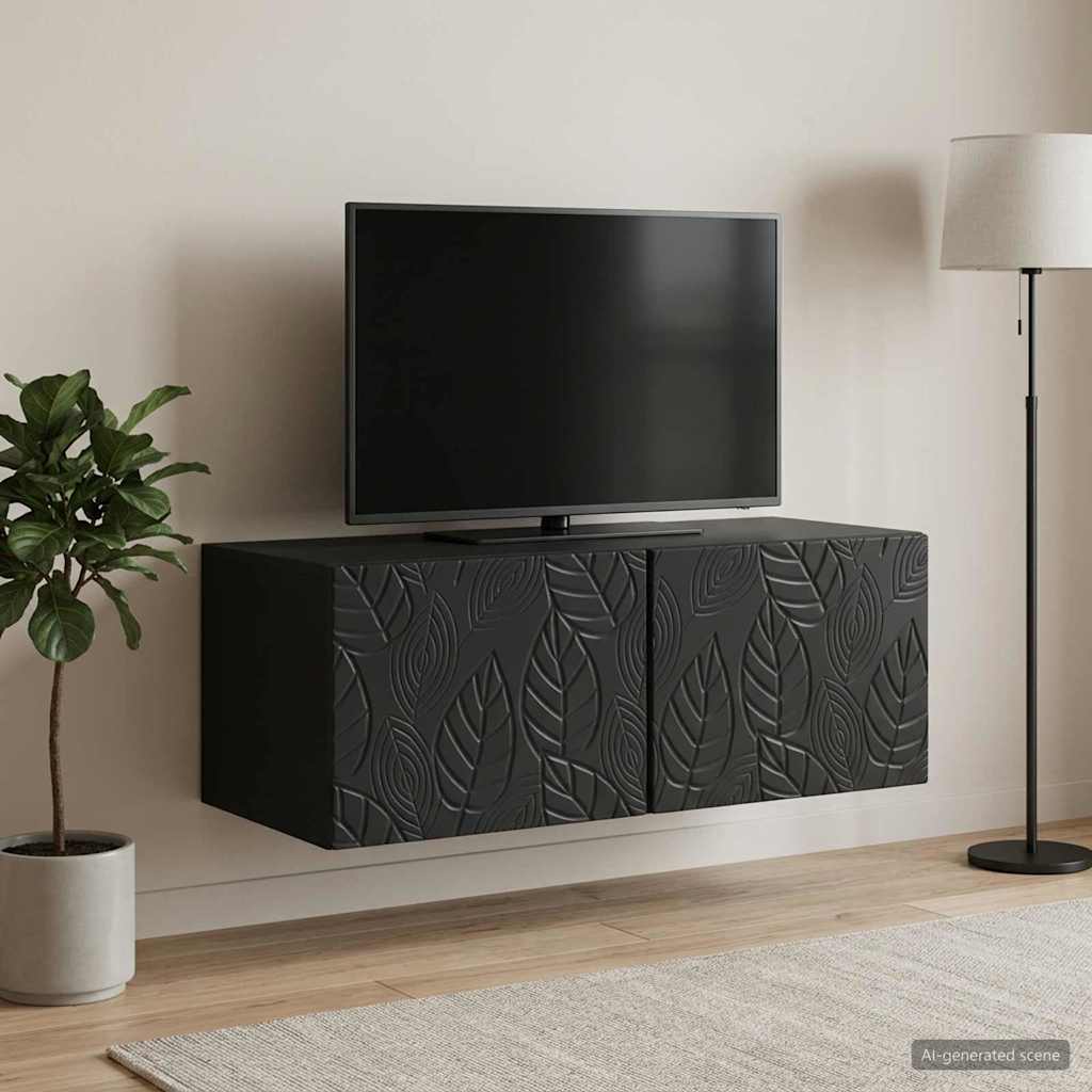vidaXL Szafka RTV montowana na ścianie 98 x 41 x 30 cm Czarny