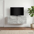 vidaXL Szafka RTV montowana na ścianie 98 x 41 x 30 cm Betonowy szary