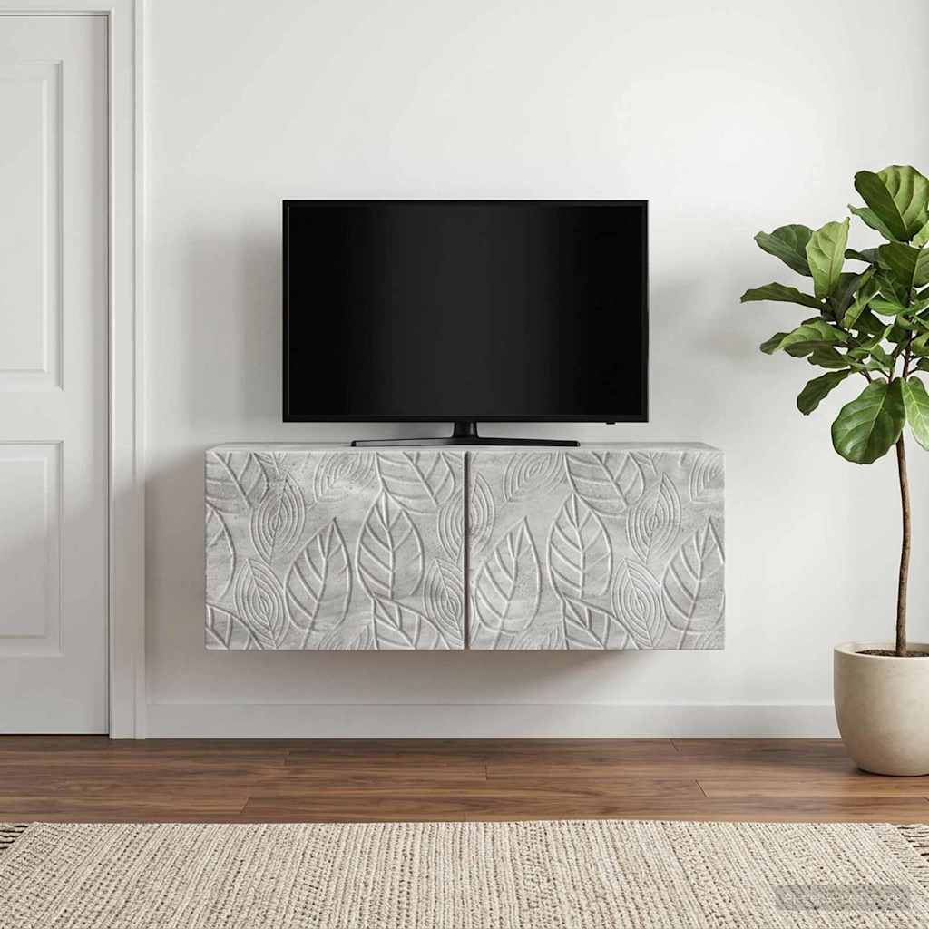 vidaXL Szafka RTV montowana na ścianie 98 x 41 x 30 cm Betonowy szary