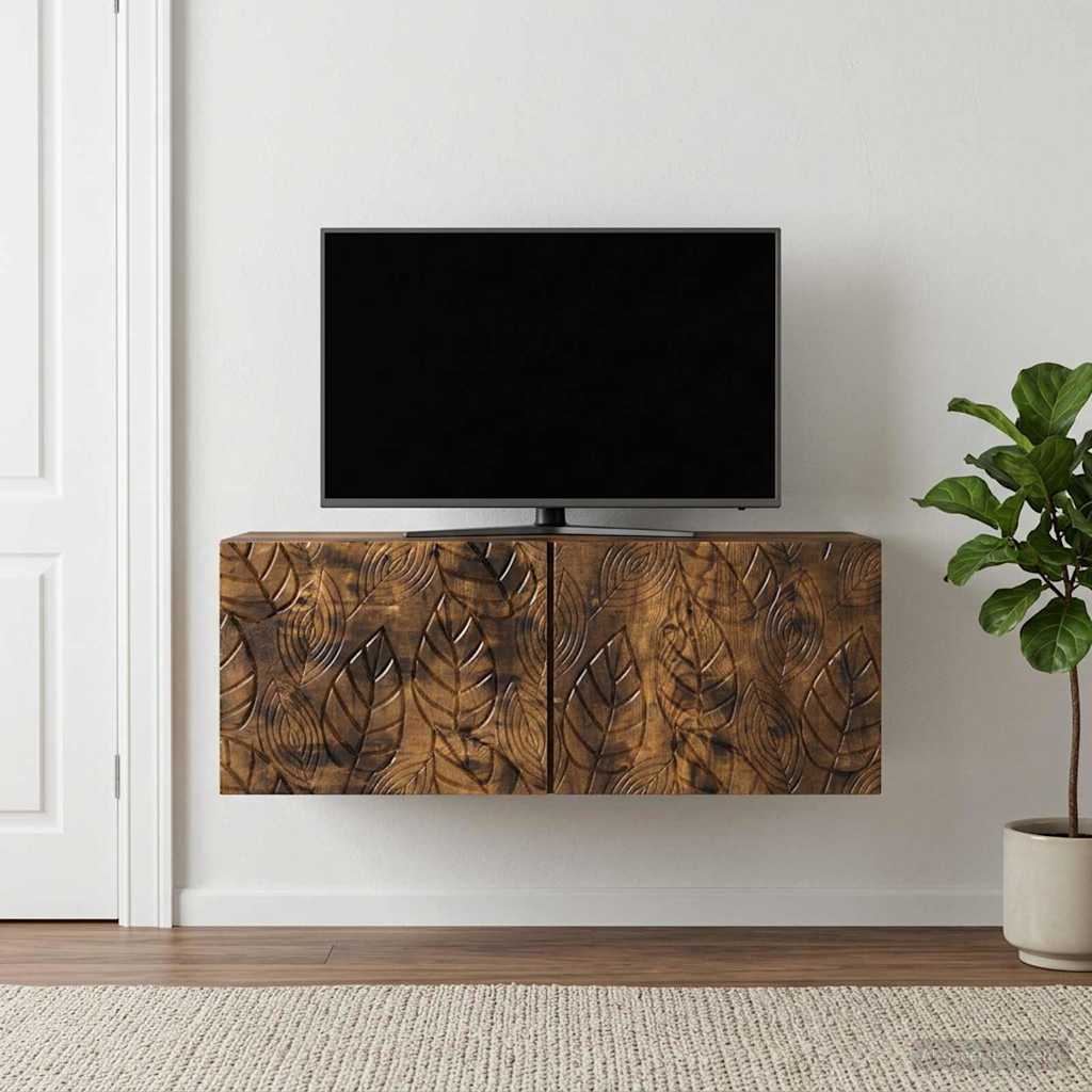 vidaXL Szafka RTV montowana na ścianie 98 x 41 x 30 cm Dąb wędzony