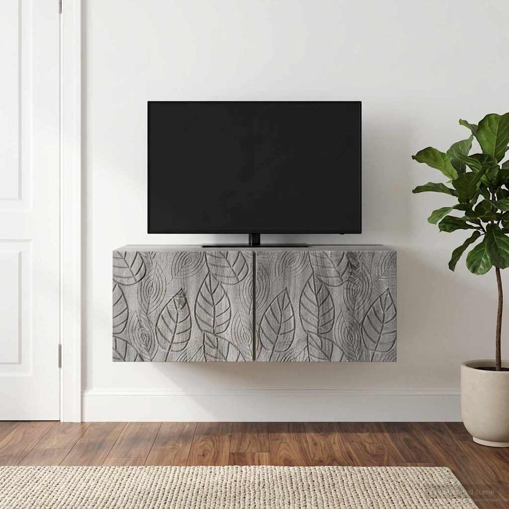 vidaXL Szafka RTV montowana na ścianie 98 x 41 x 30 cm Szary Sonoma