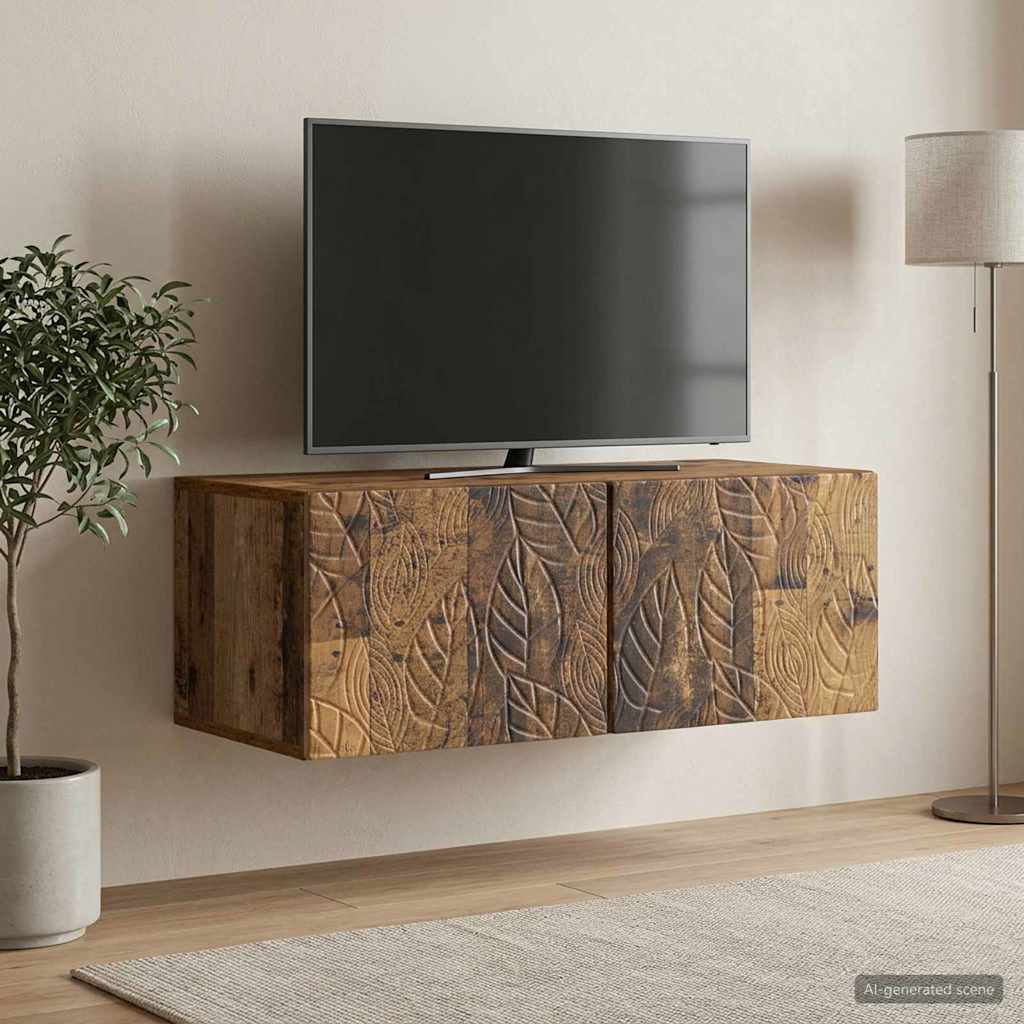 vidaXL Szafka RTV montowana na ścianie 98 x 41 x 30 cm Stare drewno