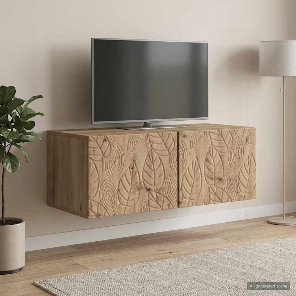 vidaXL Szafka RTV montowana na ścianie 98 x 41 x 30 cm Dąb artisan