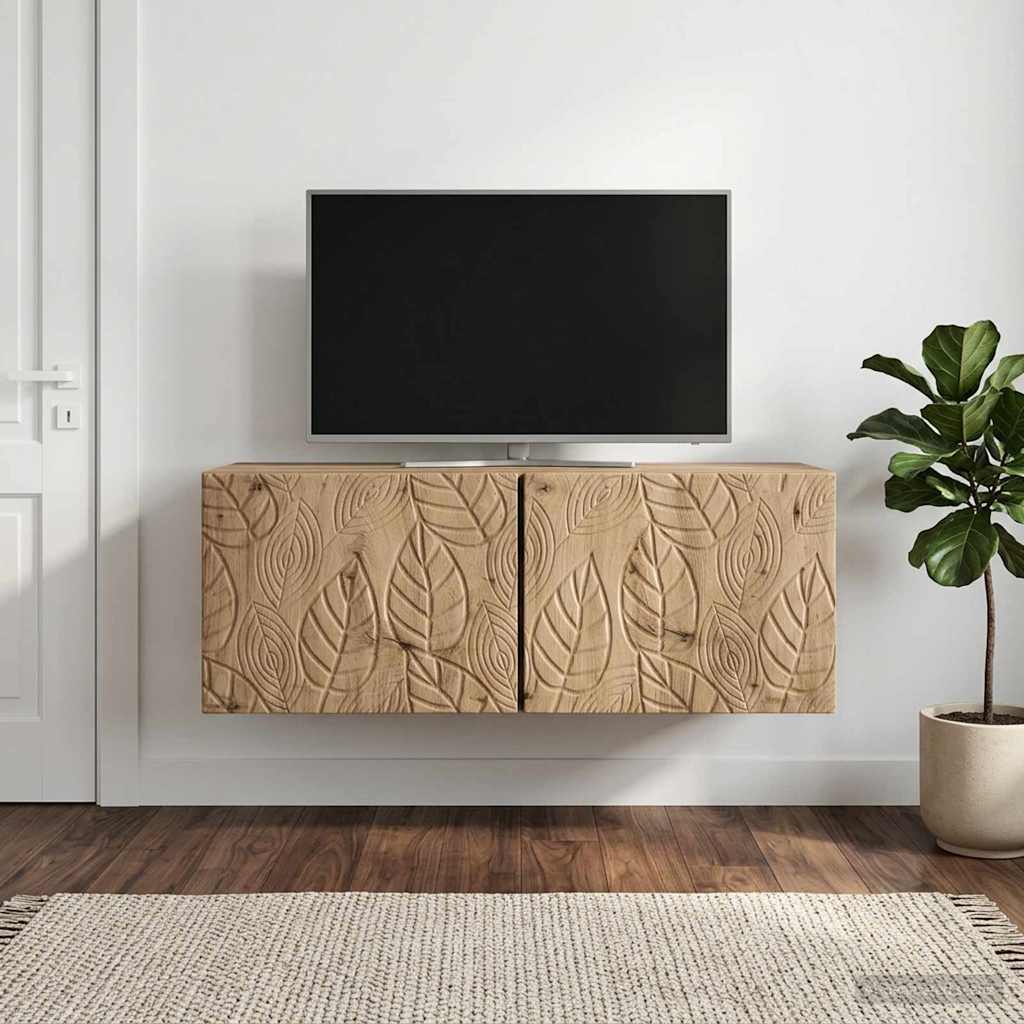 vidaXL Szafka RTV montowana na ścianie 98 x 41 x 30 cm Dąb artisan