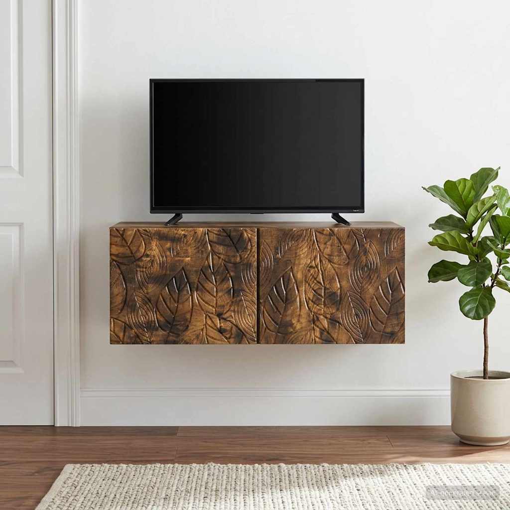 vidaXL Szafka RTV montowana na ścianie 59,5 x 31 cm Dąb wędzony