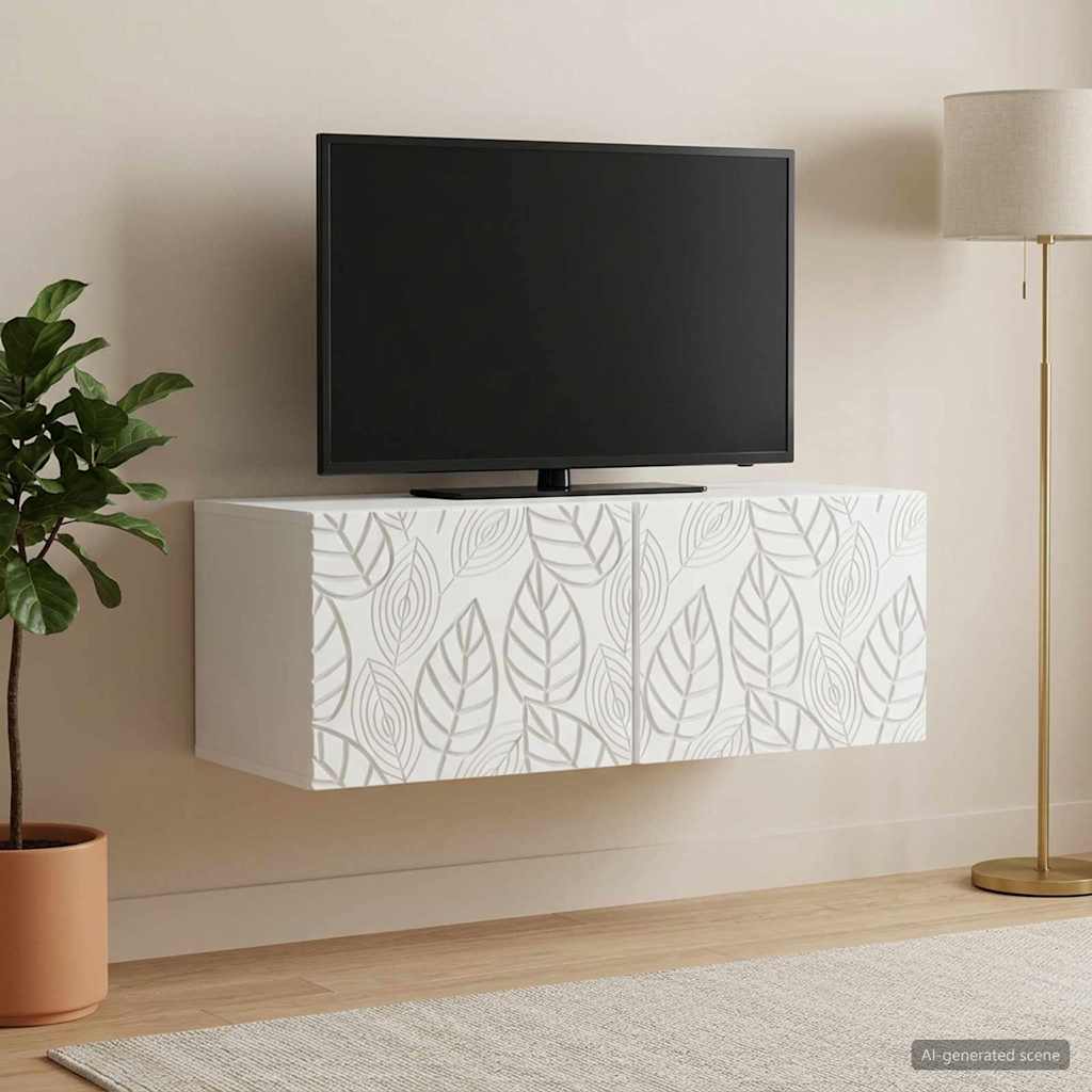 vidaXL Szafka RTV montowana na ścianie 78,5 x 31 cm Biały