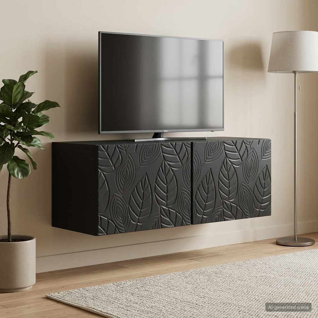 vidaXL Szafka RTV montowana na ścianie 78,5 x 31 cm Czarny