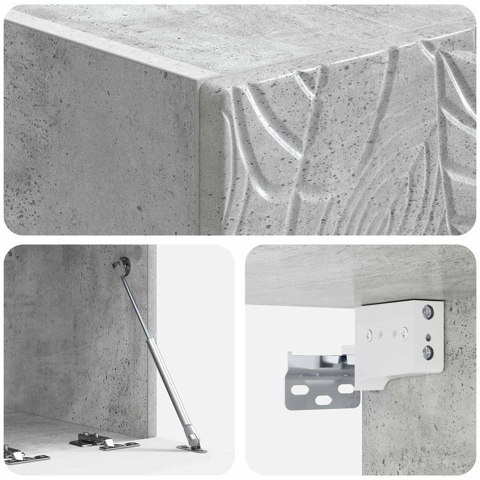 vidaXL Szafka RTV montowana na ścianie 78,5 x 31 cm Betonowy szary