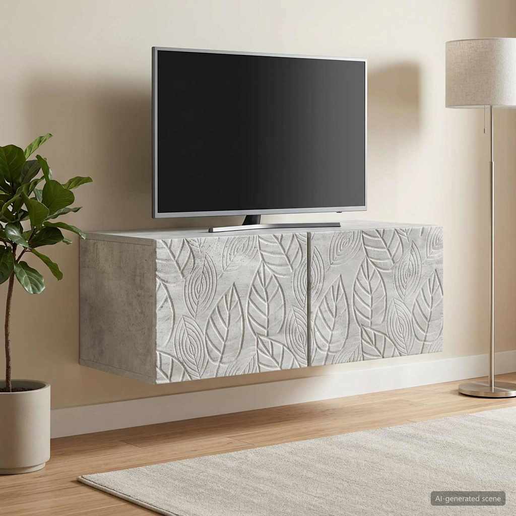 vidaXL Szafka RTV montowana na ścianie 78,5 x 31 cm Betonowy szary