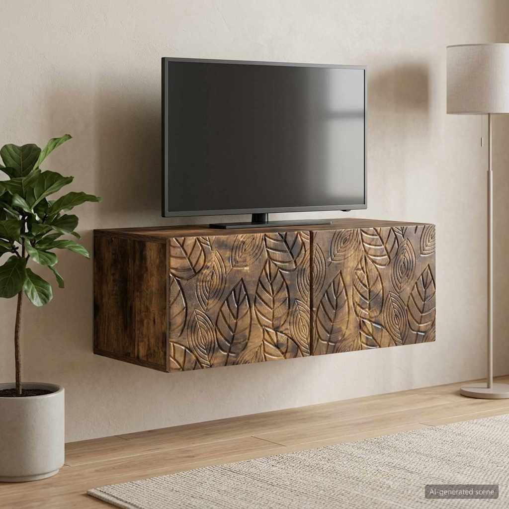 vidaXL Szafka RTV montowana na ścianie 78,5 x 31 cm Dąb wędzony