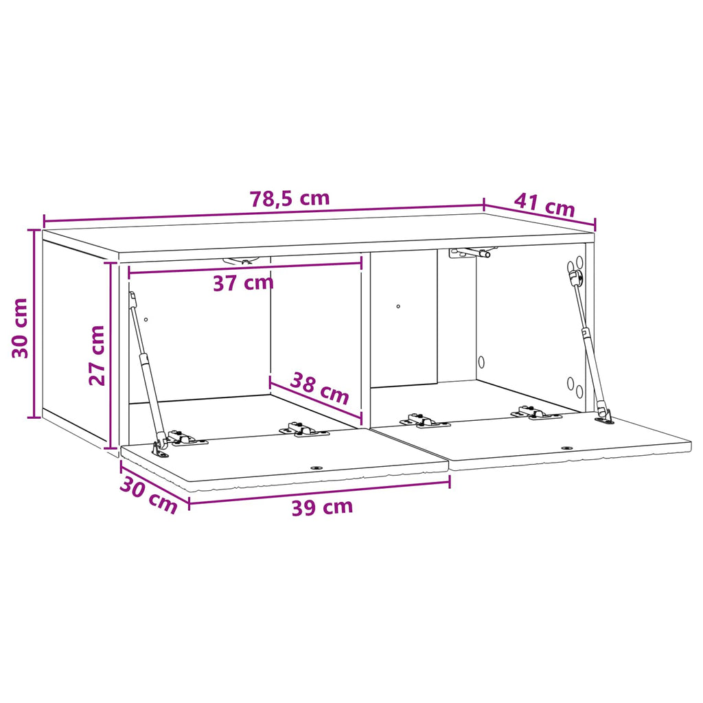 vidaXL Szafka RTV montowana na ścianie 78,5 x 31 cm Dąb wędzony