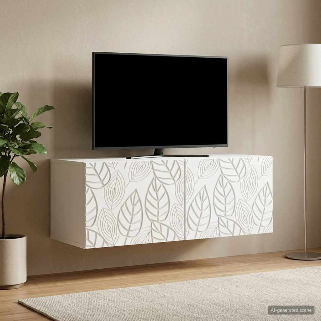 vidaXL Szafka RTV montowana na ścianie 98 x 31 cm Biały
