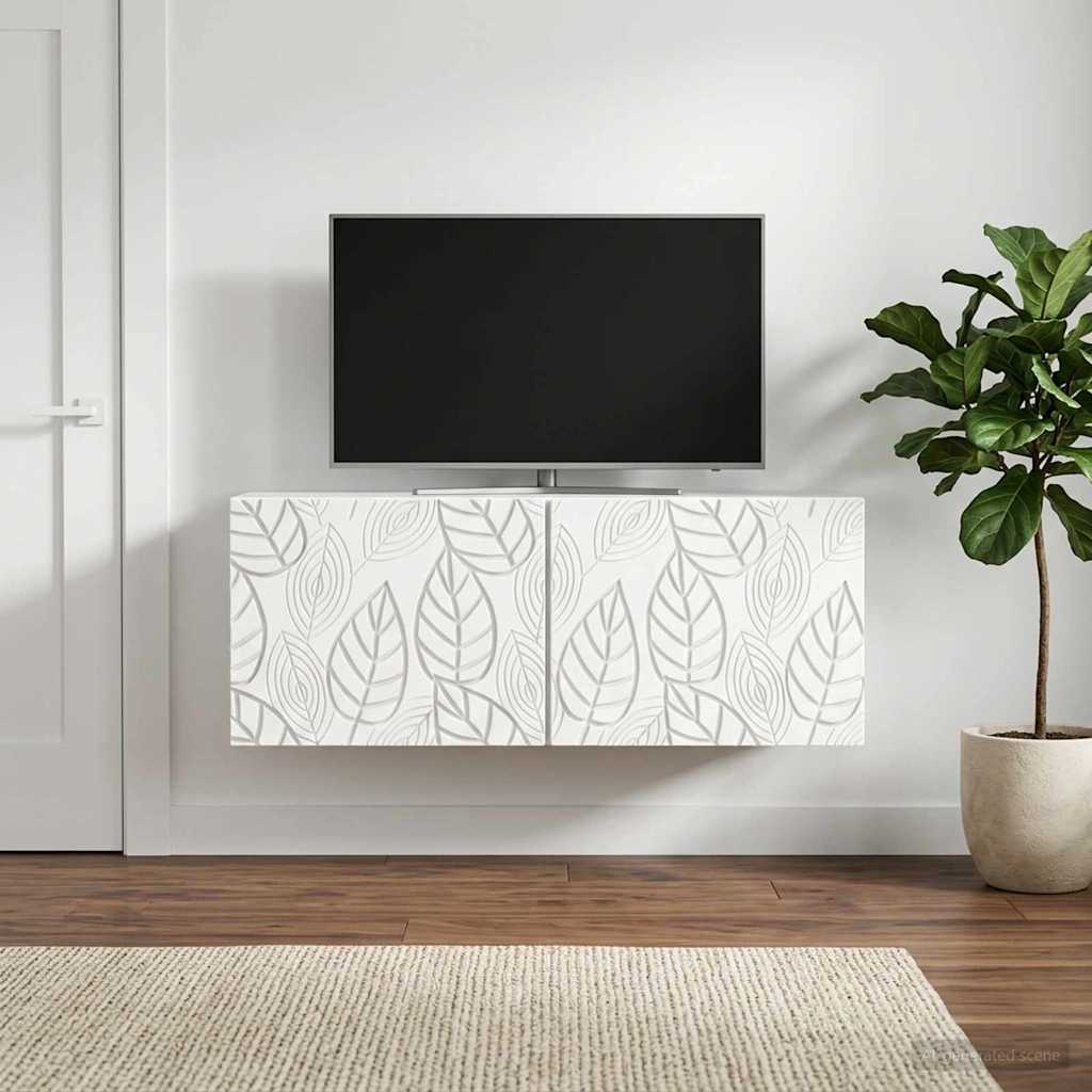vidaXL Szafka RTV montowana na ścianie 98 x 31 cm Biały