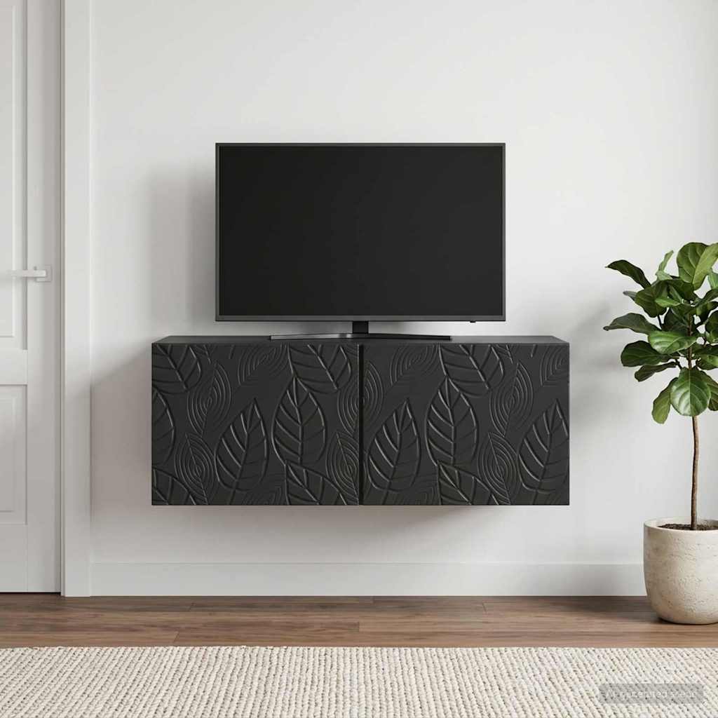 vidaXL Szafka RTV montowana na ścianie 98 x 31 cm Czarny