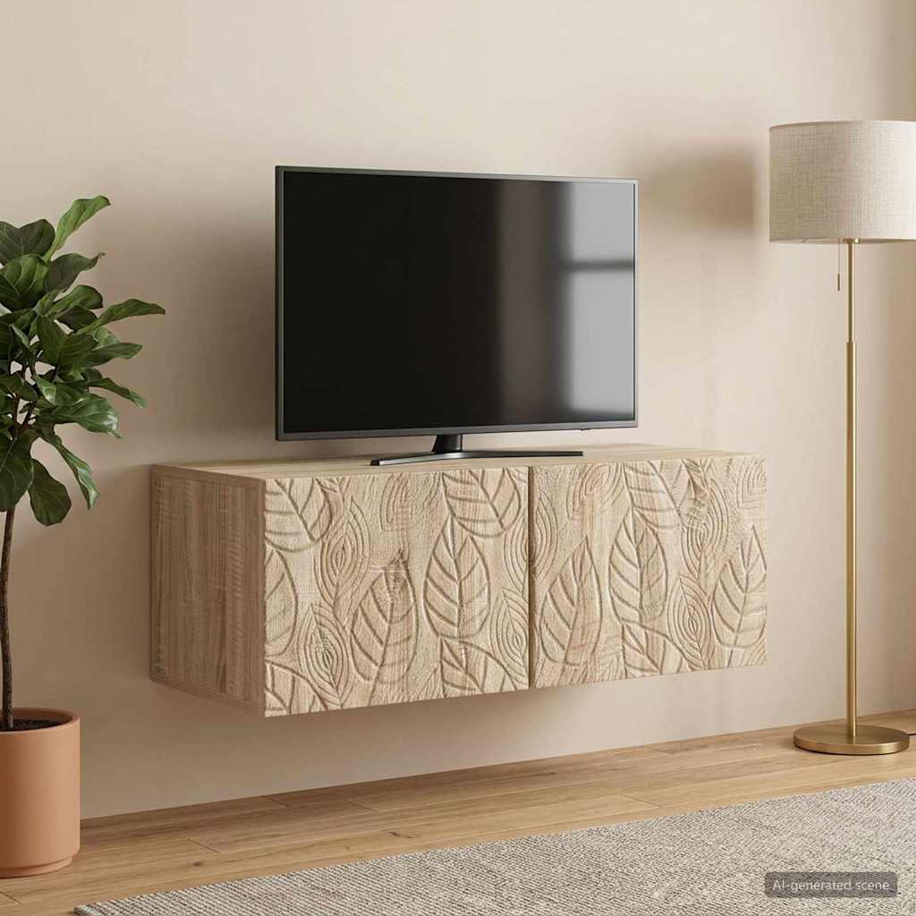 vidaXL Szafka RTV montowana na ścianie 98 x 31 cm dąb Sonoma