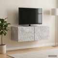 vidaXL Szafka RTV montowana na ścianie 98 x 31 cm Betonowy szary
