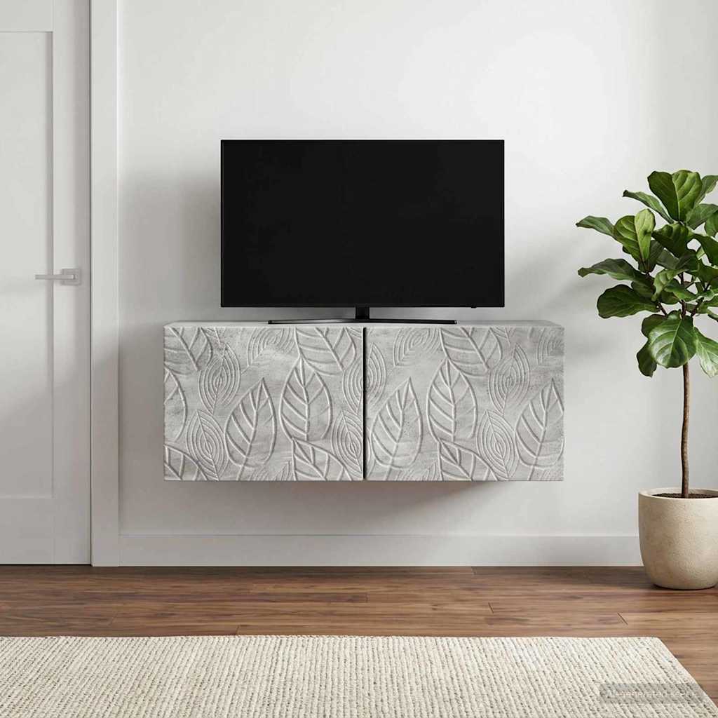 vidaXL Szafka RTV montowana na ścianie 98 x 31 cm Betonowy szary