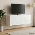 vidaXL Szafka RTV montowana na ścianie 98 x 31 cm Biały wysoki połysk