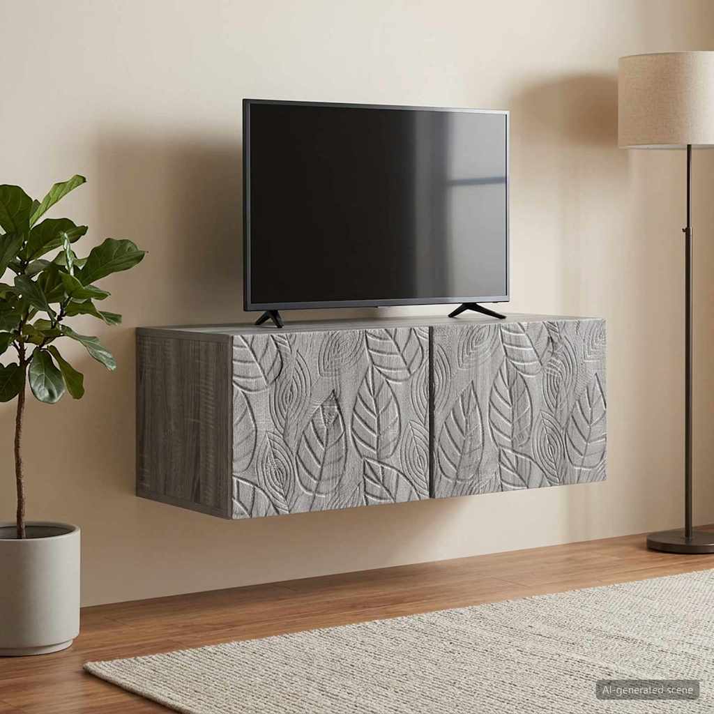 vidaXL Szafka RTV montowana na ścianie 98 x 31 cm Szary Sonoma
