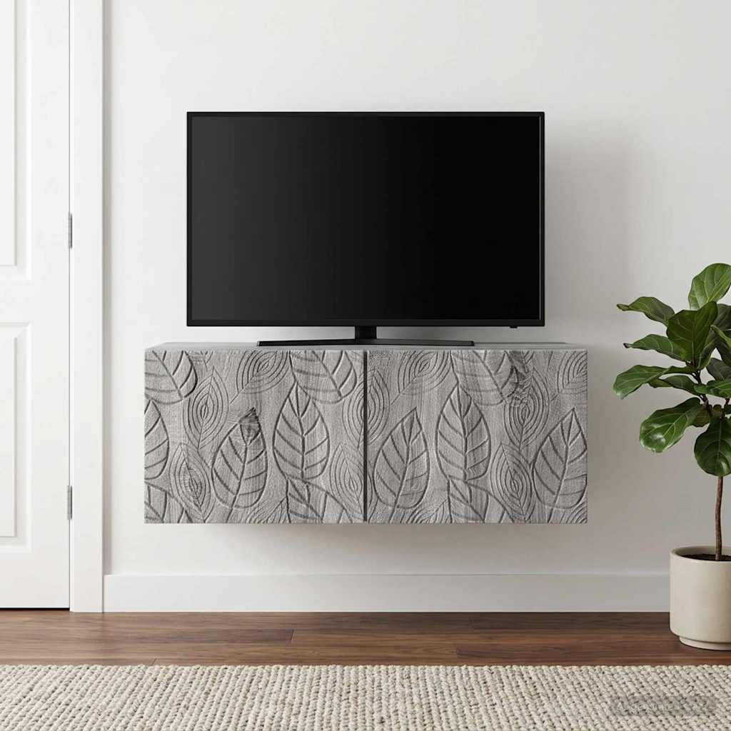 vidaXL Szafka RTV montowana na ścianie 98 x 31 cm Szary Sonoma