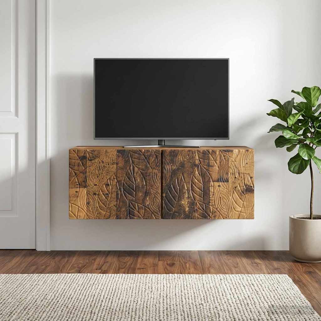 vidaXL Szafka RTV montowana na ścianie 98 x 31 cm Stare drewno