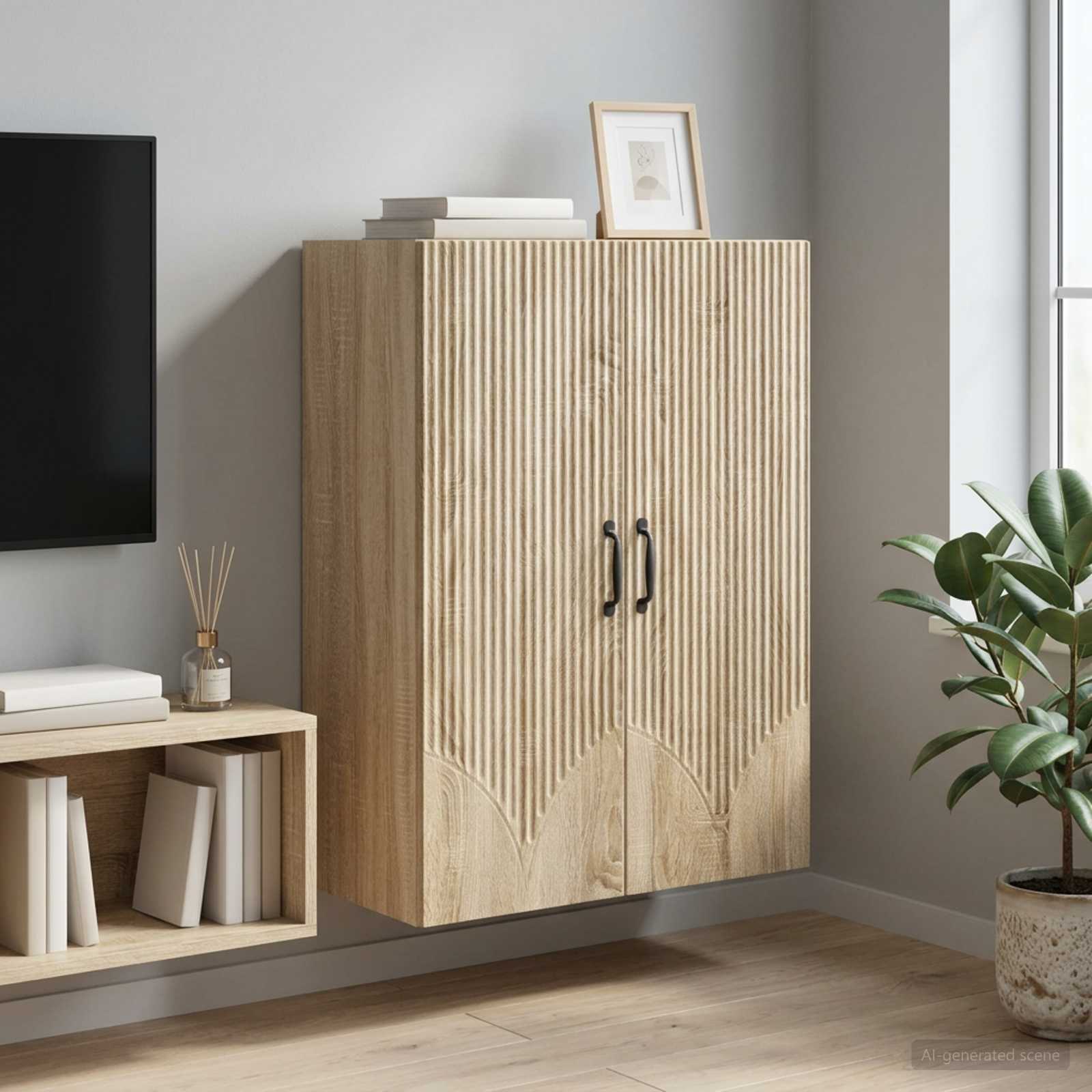 vidaXL Szafka ścienna 66 x 34,5 x 90 cm Drewno inżynieryjne dąb Sonoma