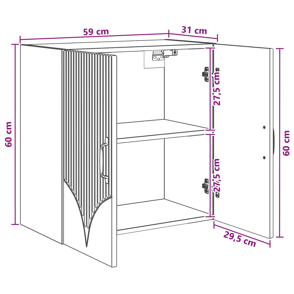 vidaXL Szafka ścienna 59 x 31 x 60 cm Drewno inżynieryjne Stare drewno