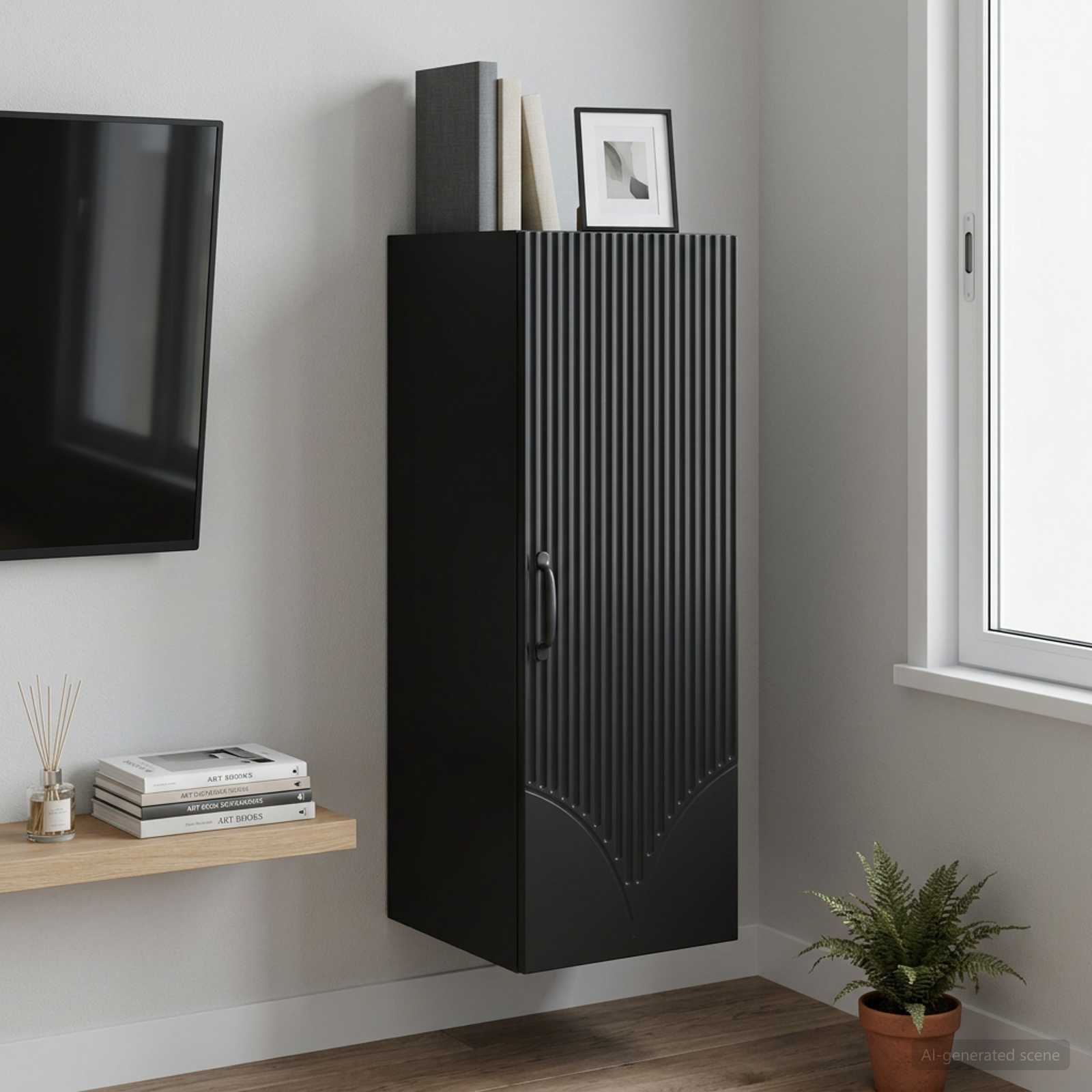 vidaXL Szafka ścienna 33 x 34,5 x 90 cm Drewno inżynieryjne Czarny