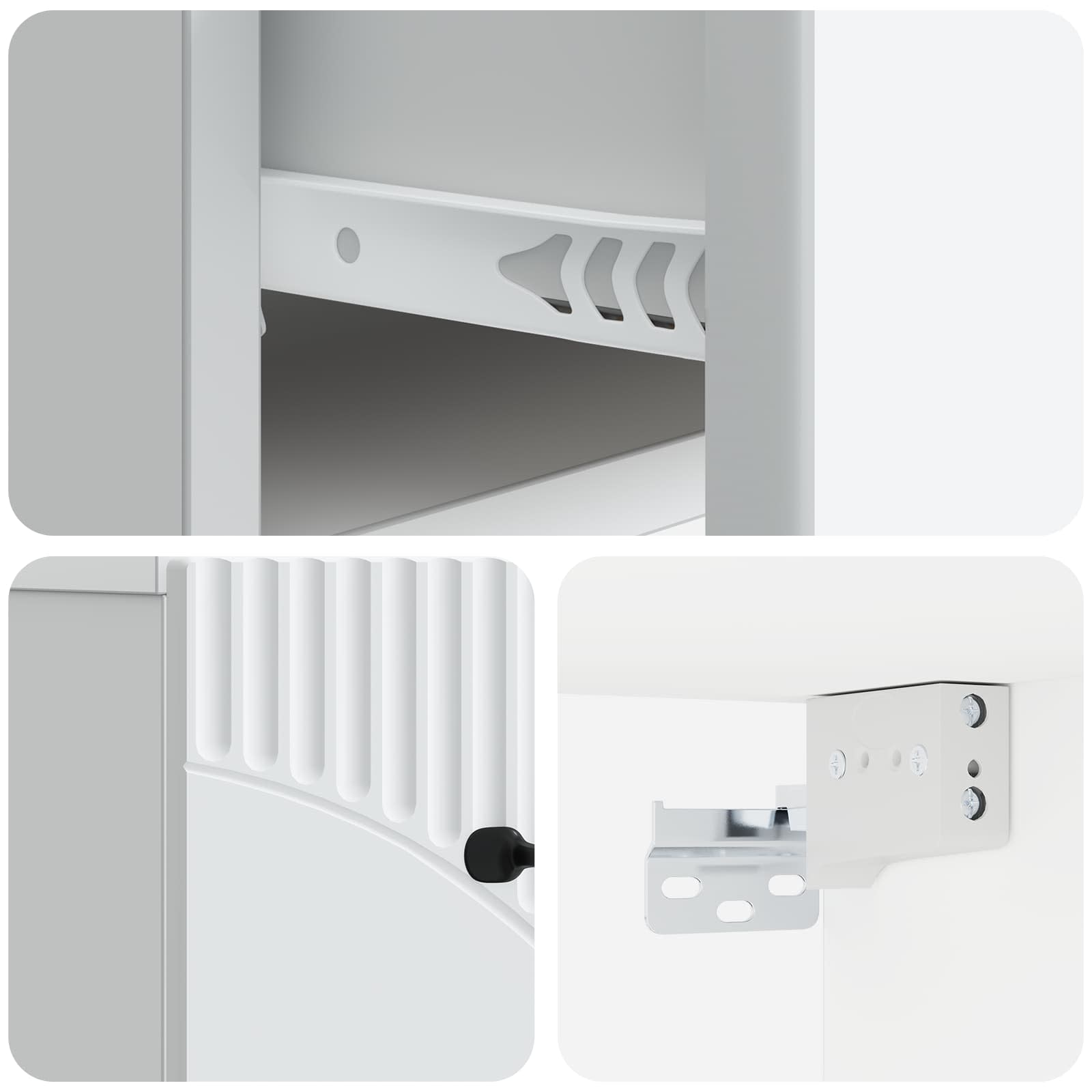 vidaXL Wisząca Szafka Nocna z szufladą 2 pcs Biały 34,5 x 33 x 20 cm