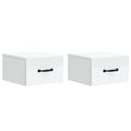 vidaXL Wisząca Szafka Nocna z szufladą 2 pcs Biały 34,5 x 33 x 20 cm