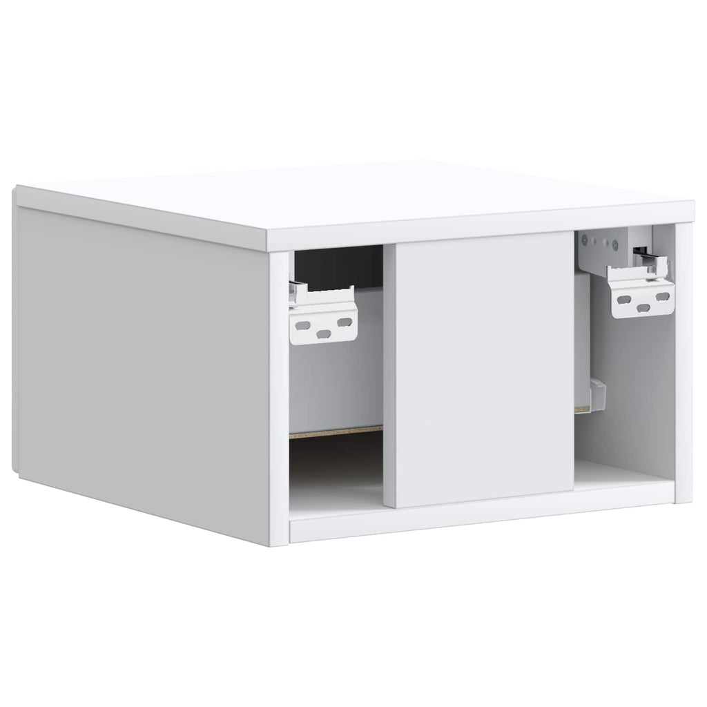 vidaXL Wisząca Szafka Nocna z szufladą 2 pcs Biały 34,5 x 33 x 20 cm
