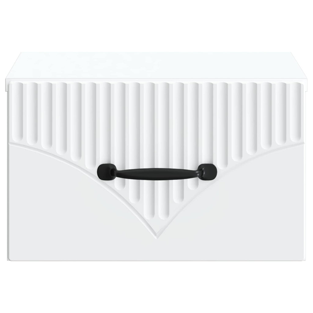 vidaXL Wisząca Szafka Nocna z szufladą 2 pcs Biały 34,5 x 33 x 20 cm