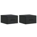 vidaXL Wisząca Szafka Nocna z szufladą 2 pcs Czarny 34,5 x 33 x 20 cm